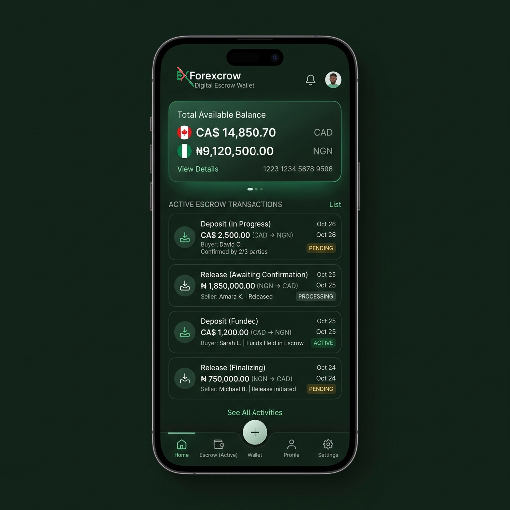 Digital Escrow Wallet Panel